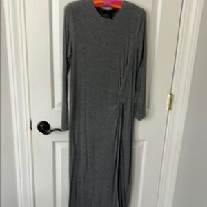 Elegant Gray Long Sleeve Dress